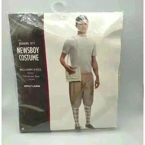 BNWT Roaring 20s Newsboy 3 Piece Costume Mens L Halloween Messenger Bag w Socks